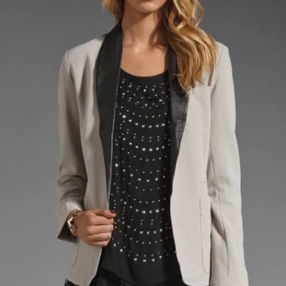 BB Dakota Stewart Leather Trim Blazer